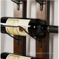 Metal and Wood Wine Rack Wall Mounted Whisky Bottle Holder for Storage Display Rack House Decor